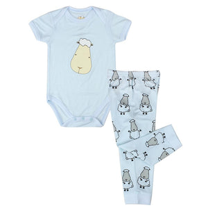 bamboo onesie baby blue